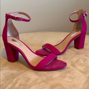 Fushia suede sandals